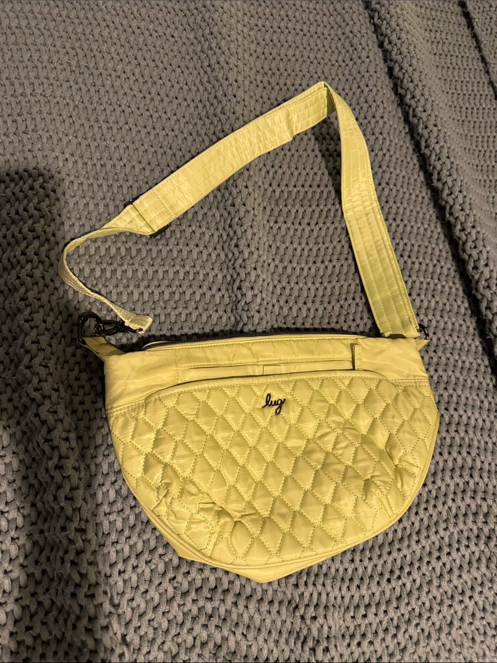 lug Quilted Crossbody Bag in lemon/lime color!